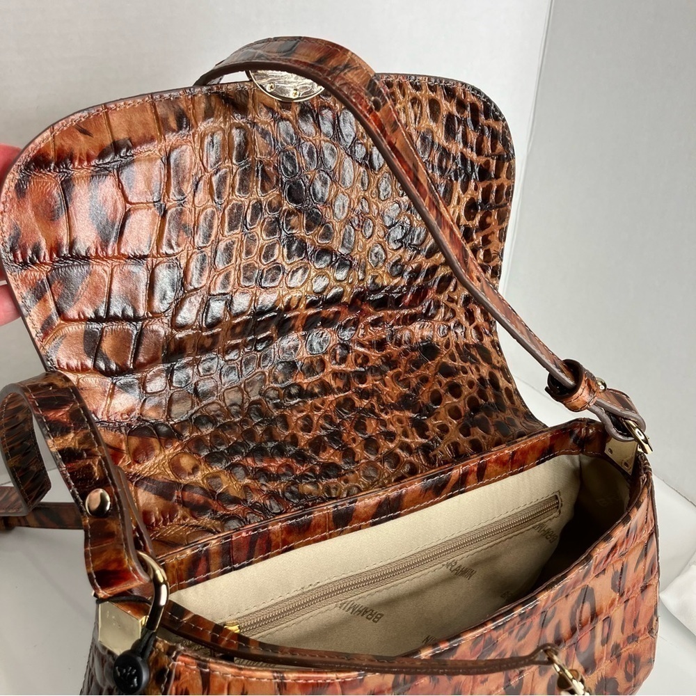 Brahmin Small Nadine Cognac Hendrix genuine Leather crossbody purse - Picture 6 of 10